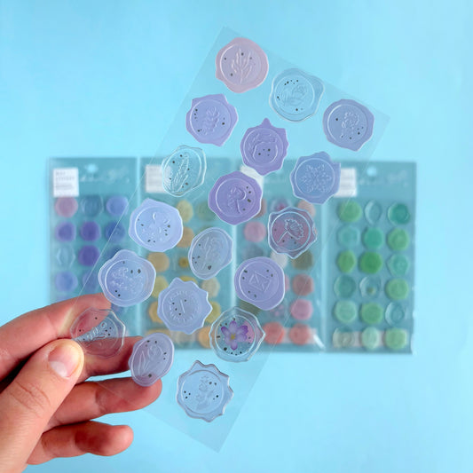 Stickers Floral Wax Seal - 1 hoja