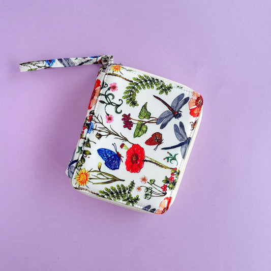 Estuche portátil para 72 lápices y pinceles con 3 compartimentos – Diseño floral - Ajuste alto