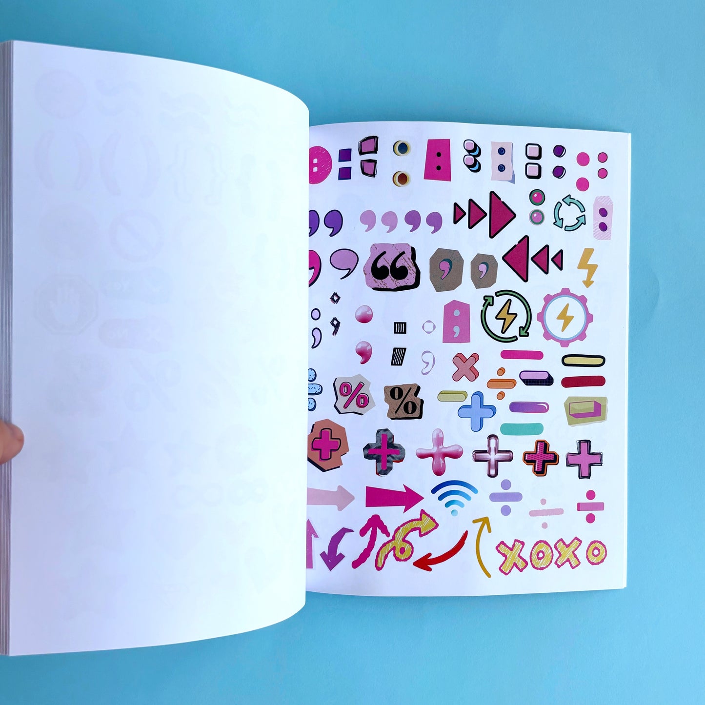 Libro para recortar: letras, números y símbolos – Pink Random Note (NO stickers)
