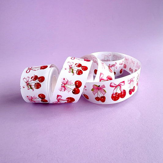 Rollo de stickers Cherry Bow - 500 stickers