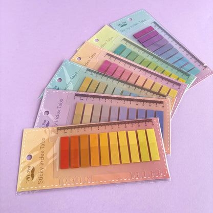 Banderitas adhesivas pastel degradé con regla integrada - Venta por unidad