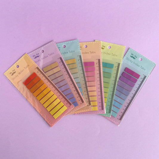Banderitas adhesivas pastel degradé con regla integrada - Venta por unidad