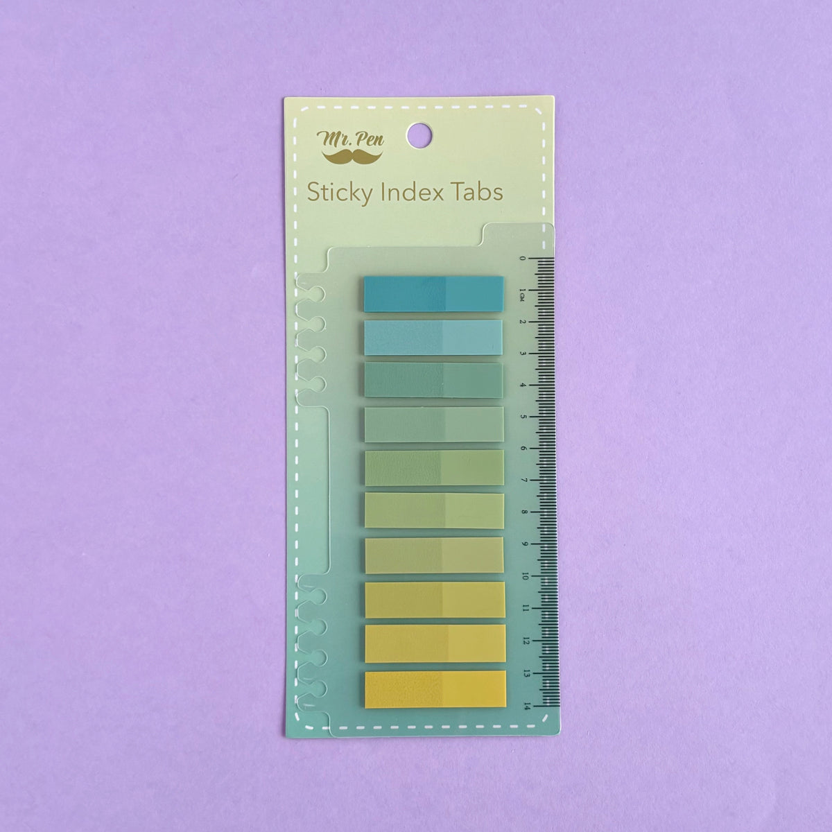Banderitas adhesivas pastel degradé con regla integrada - Venta por unidad
