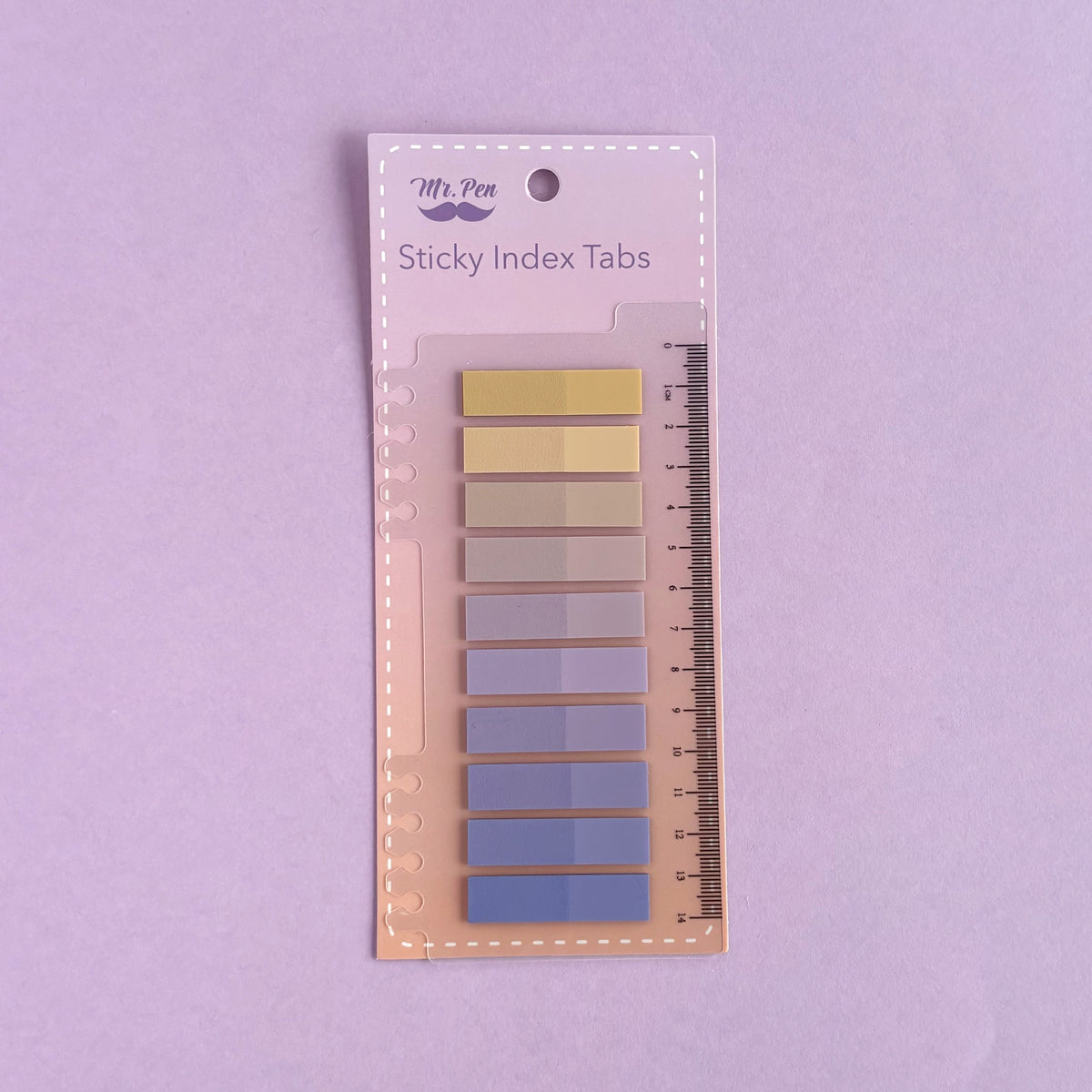 Banderitas adhesivas pastel degradé con regla integrada - Venta por unidad