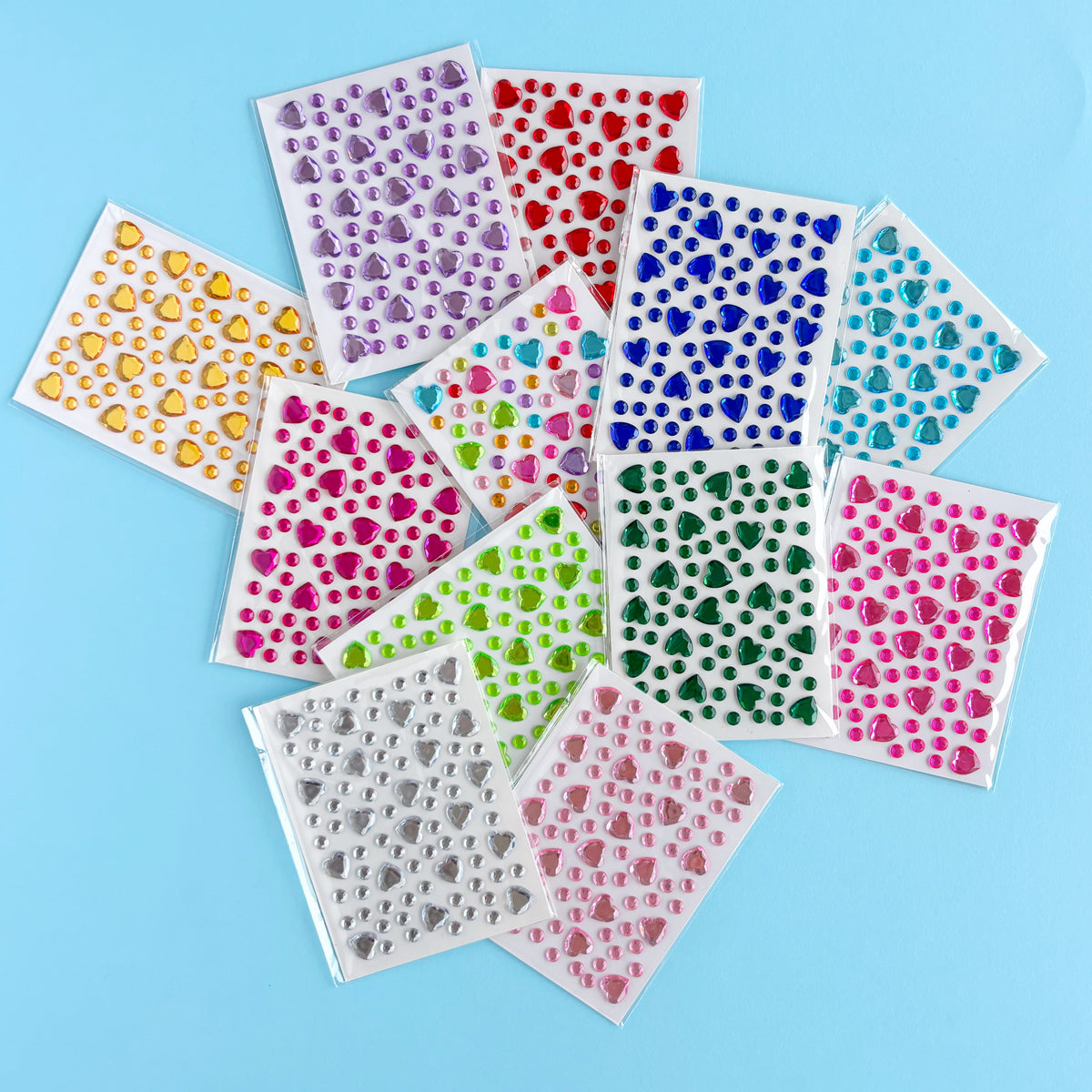 Pegatinas Brillantes 3D - Corazones