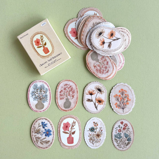 Vintage Floral Labels · Stickers de papel