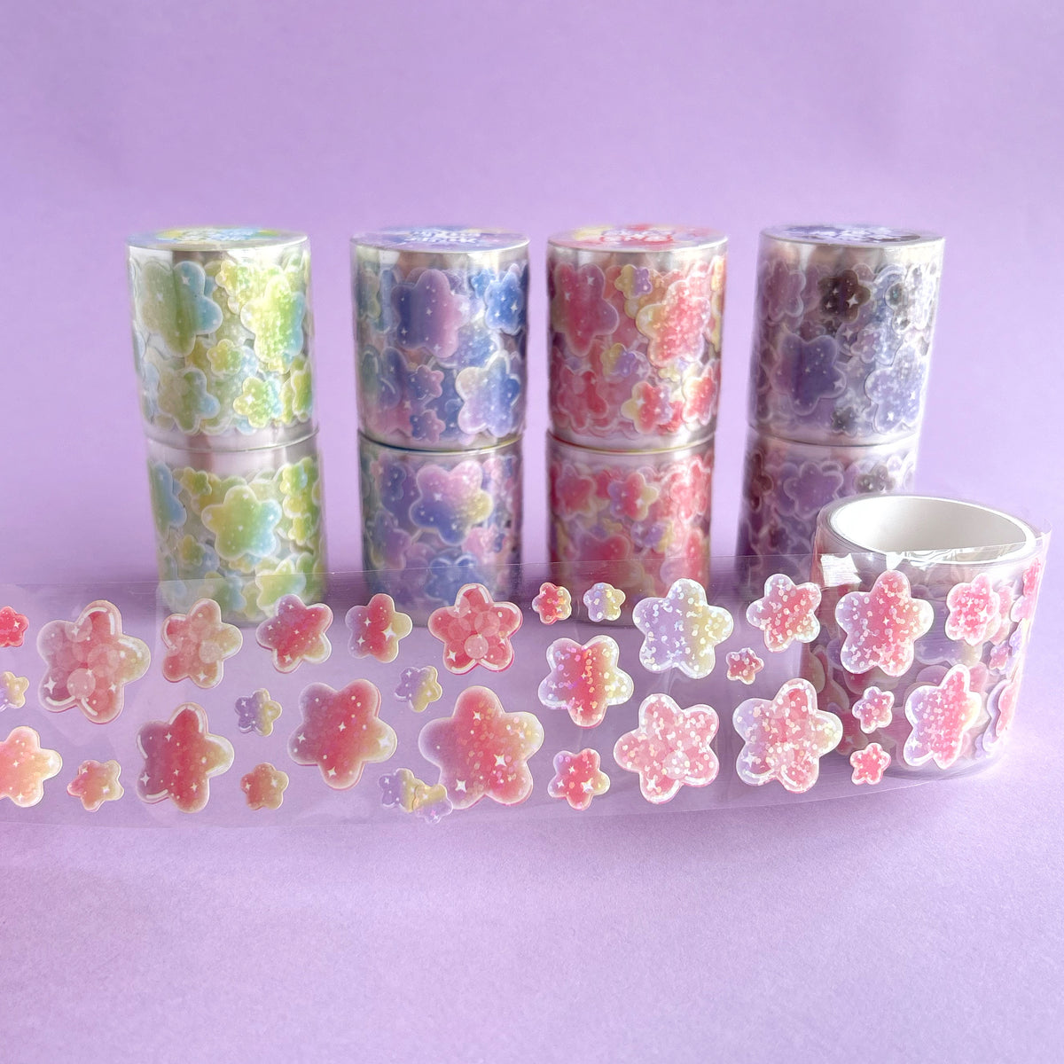 Rollo de Stickers de Estrellas Nube Glitter