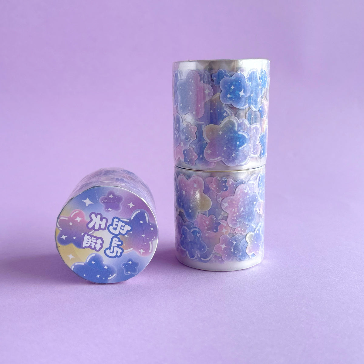 Rollo de Stickers de Estrellas Nube Glitter