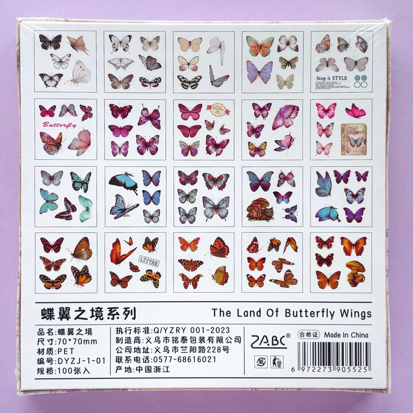 Caja de Stickers Vintage x 100 piezas - The Land of Butterfly Wings