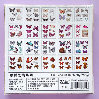 Caja de Stickers Vintage x 100 piezas - The Land of Butterfly Wings