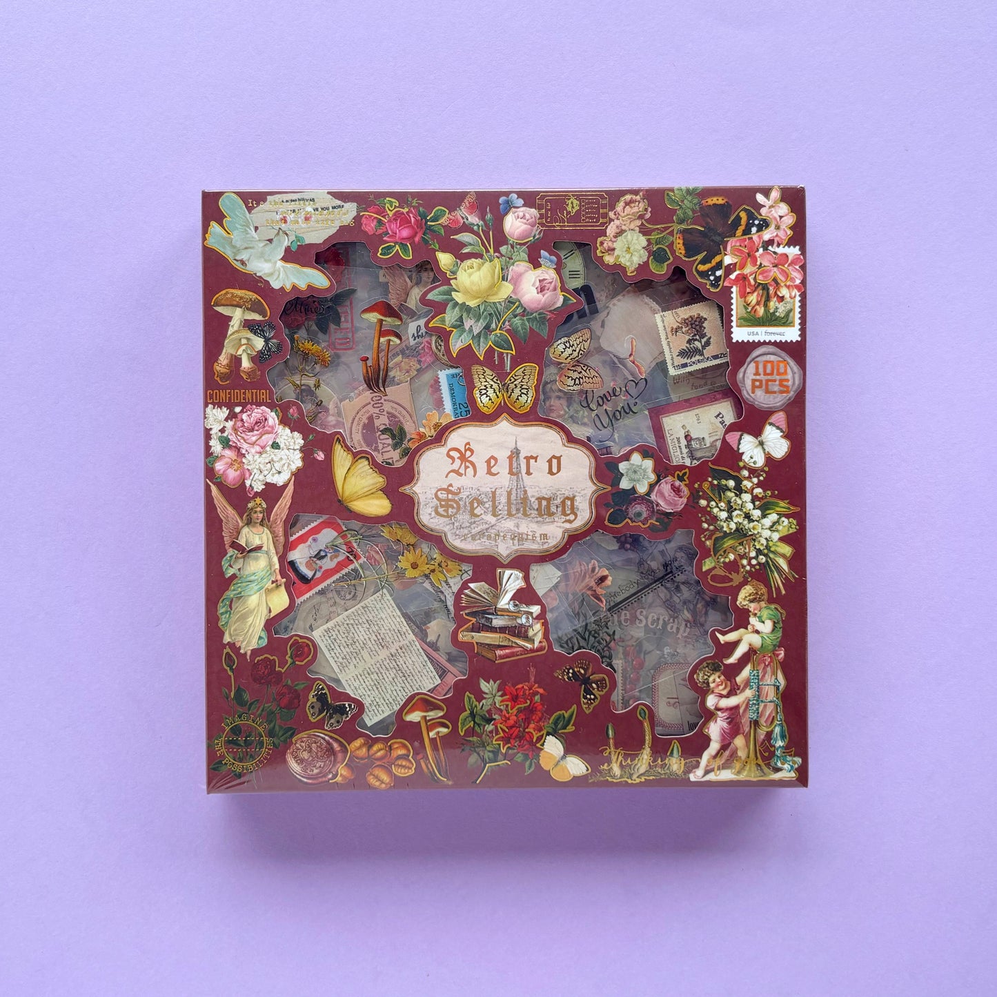 Caja de Stickers Vintage x 100 piezas - Retro Selling