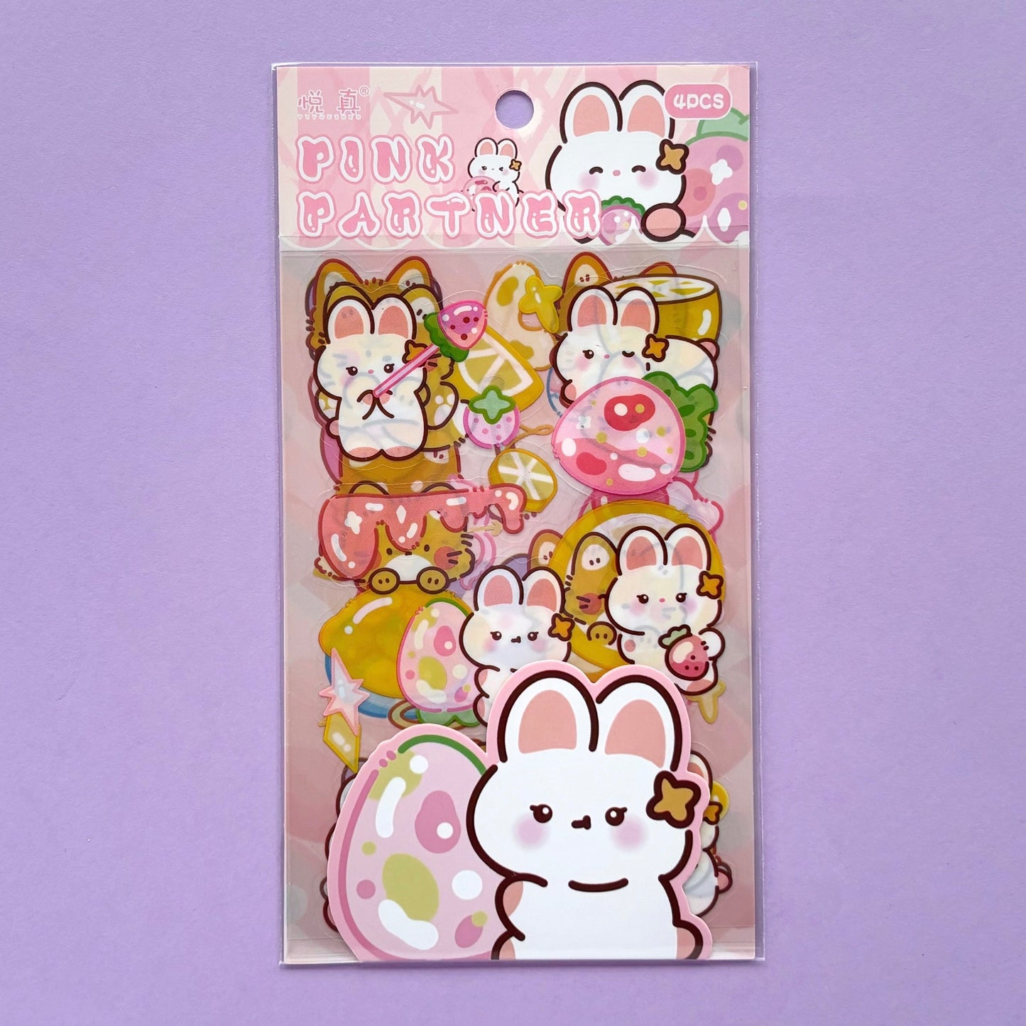 Stickers Animales Kawaii - Pink partner