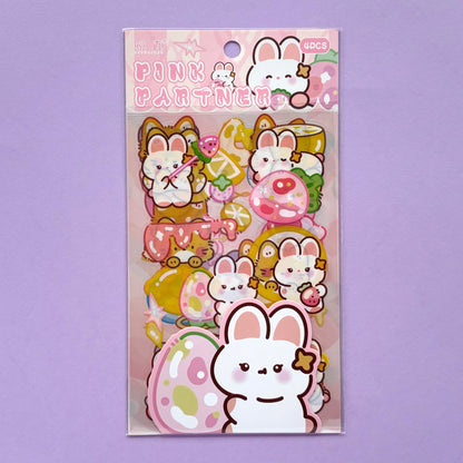 Stickers Animales Kawaii - Pink partner