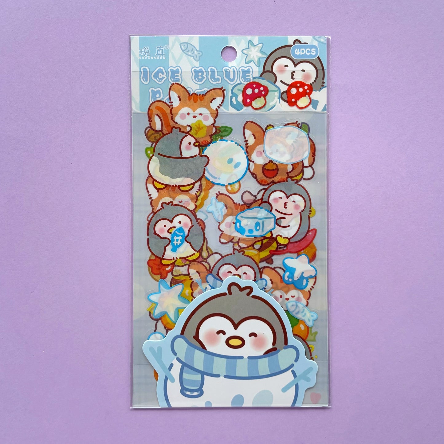 Stickers Animales Kawaii - Ice Blue Party
