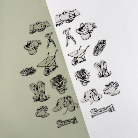 Stickers Garden Whisper - Vintage Black & White (20 piezas)