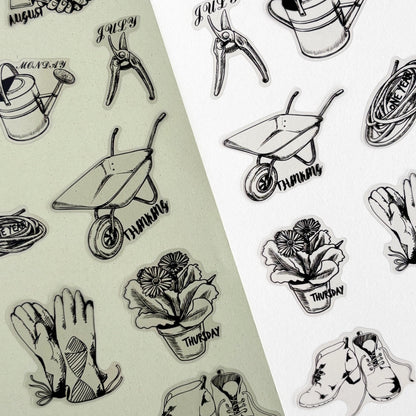 Stickers Garden Whisper - Vintage Black & White (20 piezas)