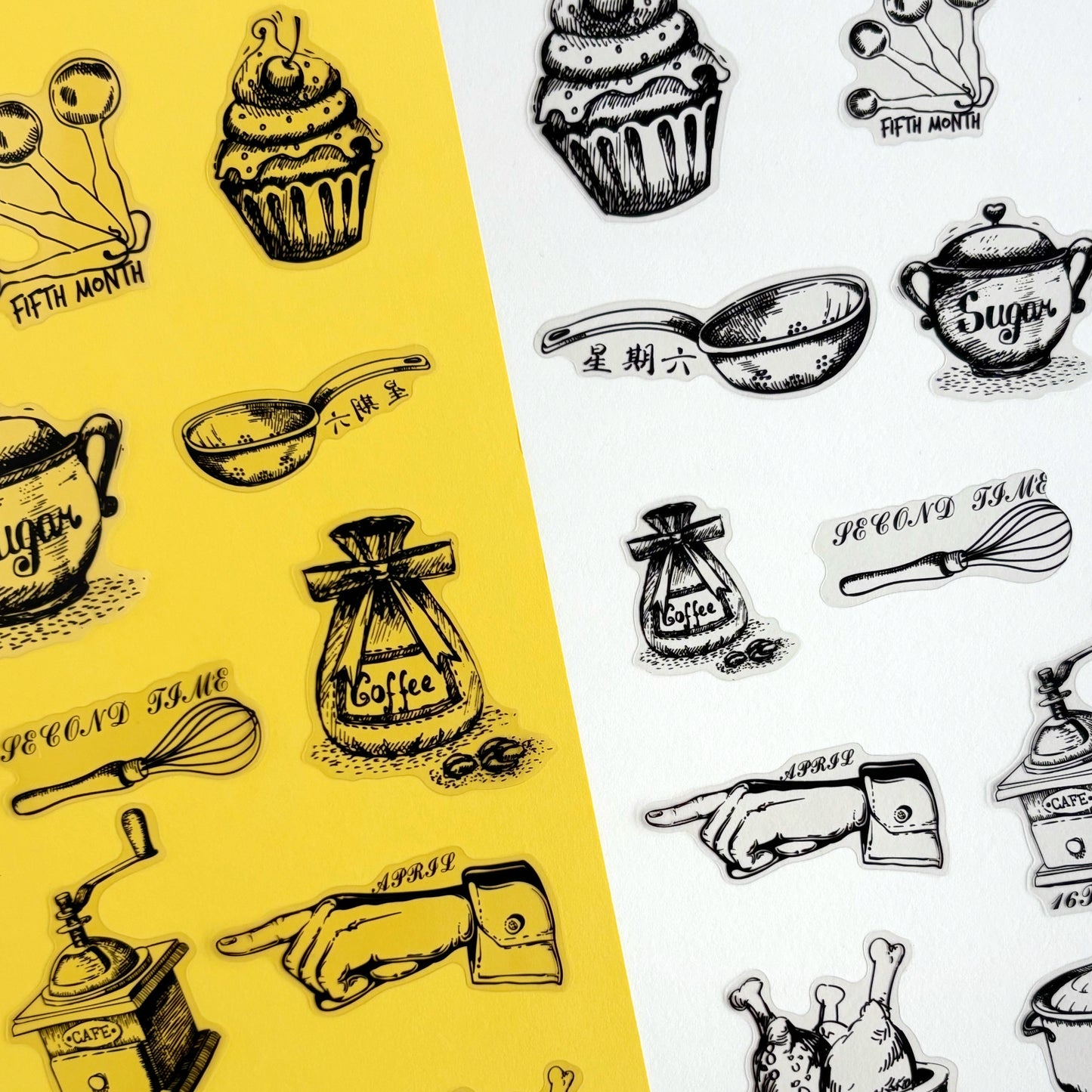 Stickers Kitchen Memories - Vintage Black & White (20 piezas)