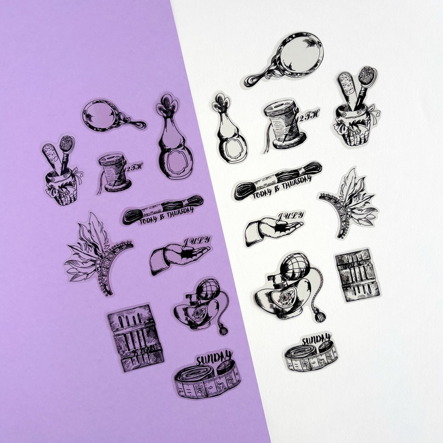 Stickers Threads & Tales - Vintage Black & White (20 piezas)