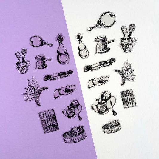 Stickers Threads & Tales - Vintage Black & White (20 piezas)