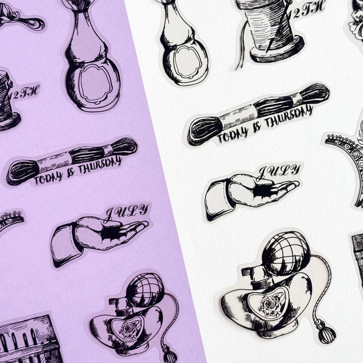Stickers Threads & Tales - Vintage Black & White (20 piezas)