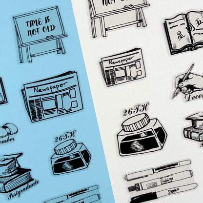 Stickers Ink & Paper - Vintage Black & White (20 piezas)