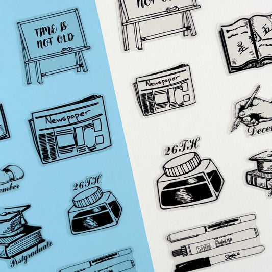 Stickers Ink & Paper - Vintage Black & White (20 piezas)