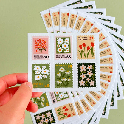 Set de Estampillas/ Stickers Blooming Stamps (120 piezas - 6 diseños de estampilla)