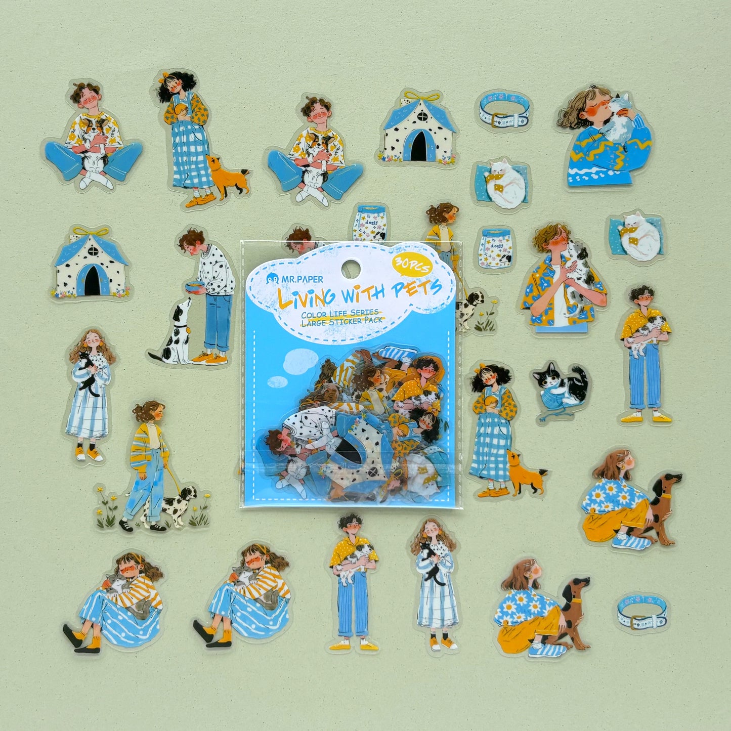 Set de Stickers Living with pets (30 piezas)