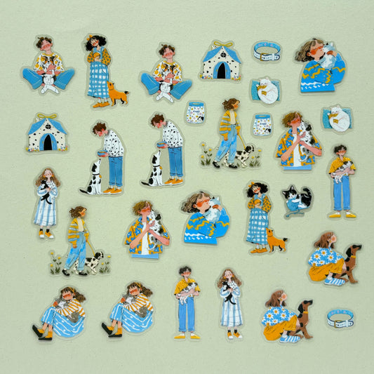 Set de Stickers Living with pets (30 piezas)