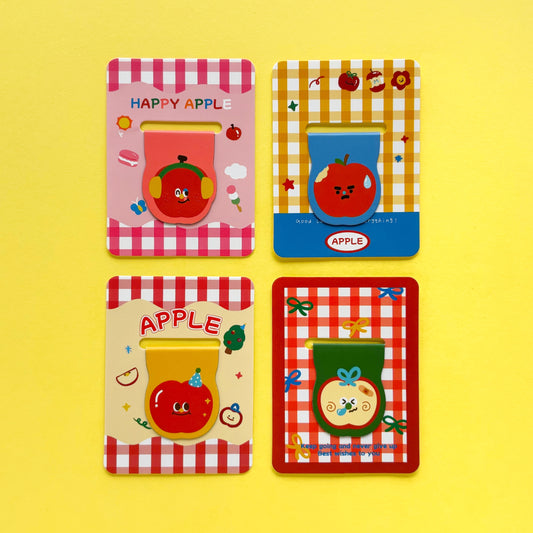 Marcapáginas magnéticos Happy Apple - Set x 4