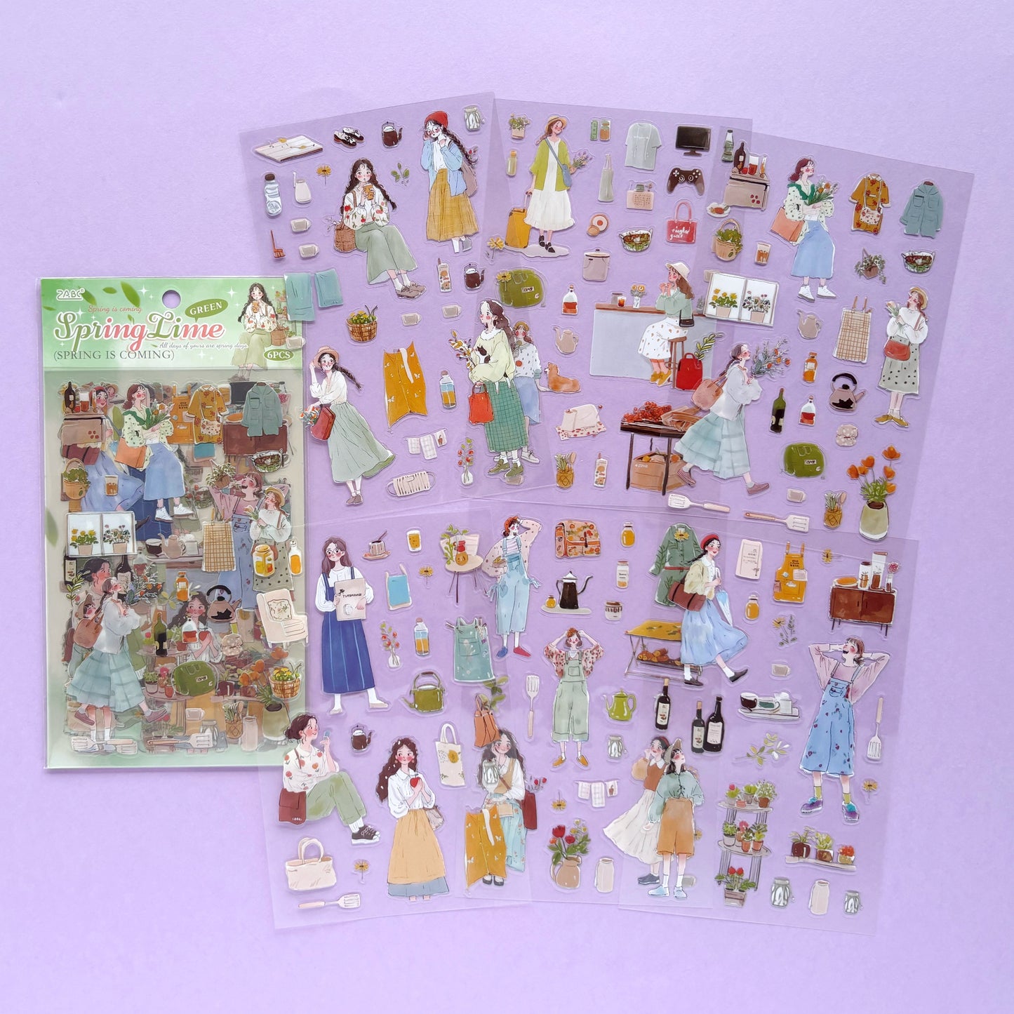 Set de stickers Spring Time (4 hojas): Colección Seasonal Days
