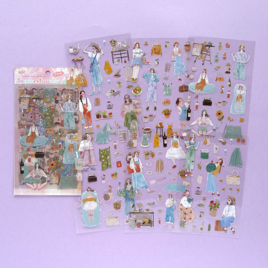 Set de sticker Summer Sunshine (4 hojas): Colección Seasonal Days