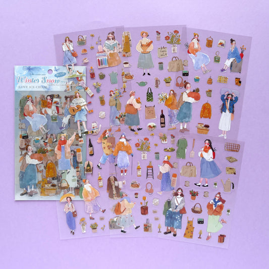 Set de stickers Winter Snow (4 hojas): Colección Seasonal Days