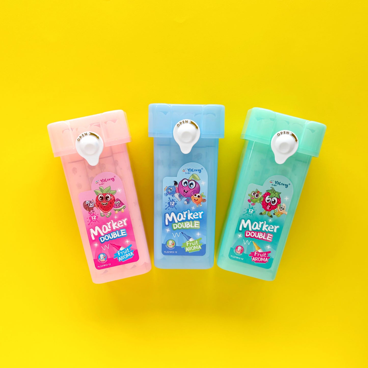 Marcadores con aroma a frutas – Estuche x 12 unidades