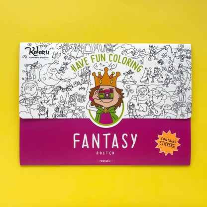 Póster gigante Fantasy para colorear con stickers