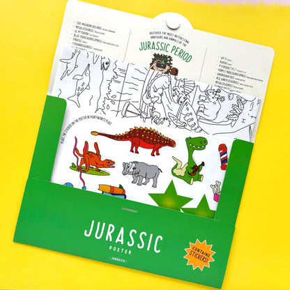 Póster gigante Jurassic para colorear con stickers