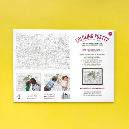 Póster gigante Jurassic para colorear con stickers