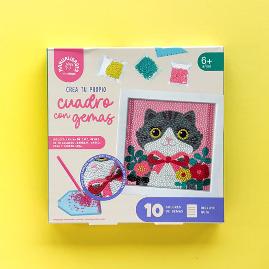 Set de creación Pinta con gemas cuadro – Gatito