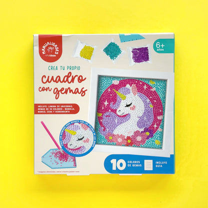 Set de creación Pinta con gemas cuadro – Unicornio