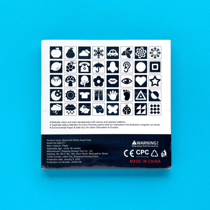 Tarjetas de estimulación visual para bebés de 0 a 3 meses – Blanco y negro
