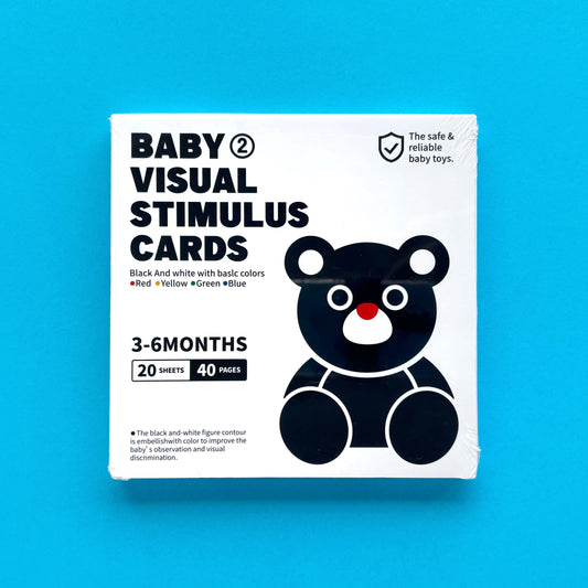 Tarjetas de estimulación visual para bebés de 3 a 6 meses – Negro y color