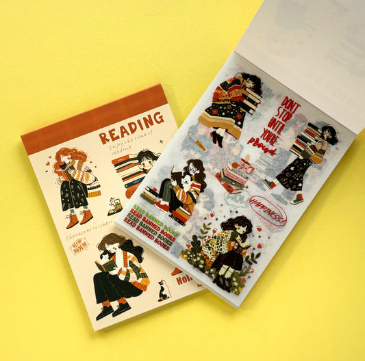 Librillo con stickers de lectura “Holiday Time” – Cozy Readers Edition