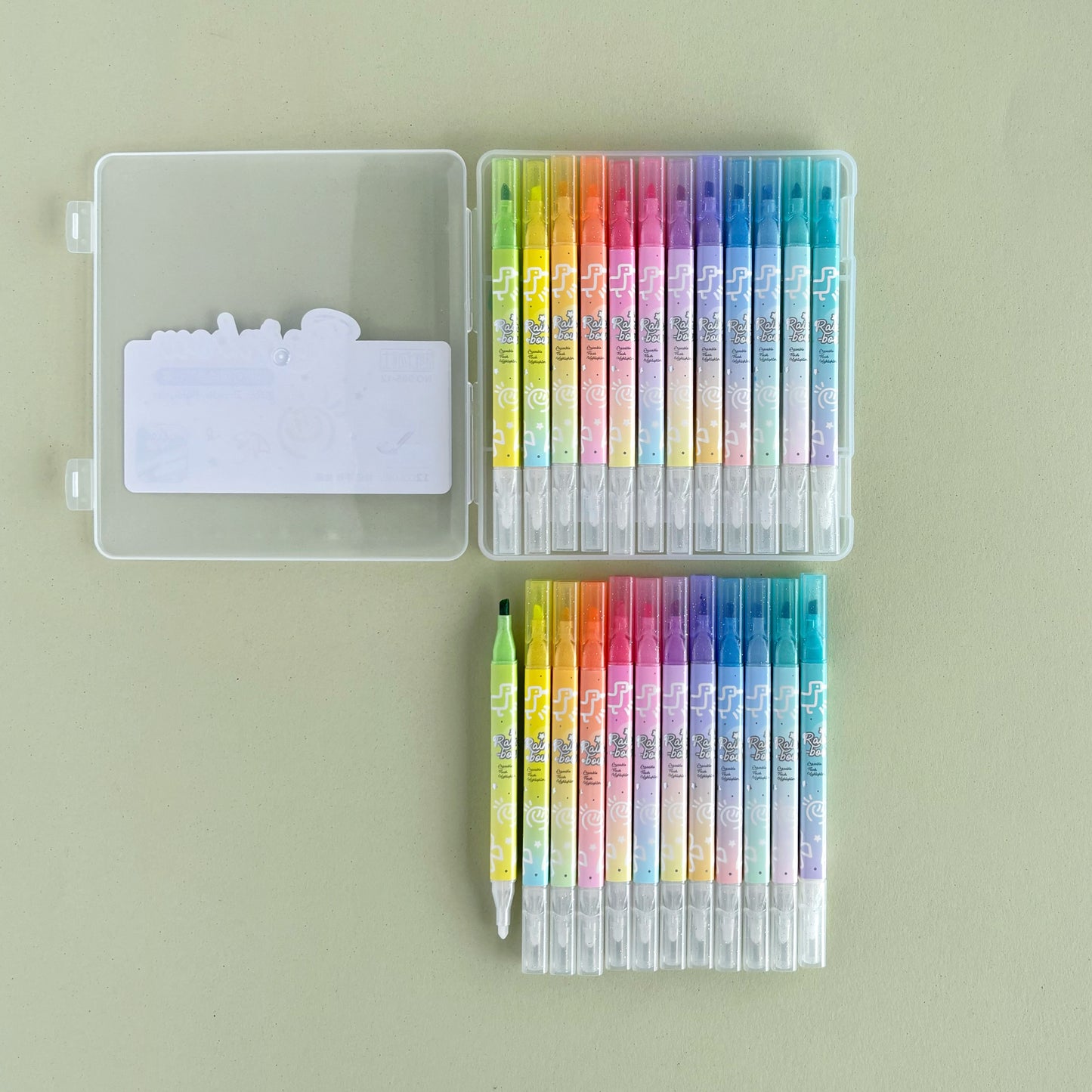 Resaltadores Borrables Glitter – Estuche x12