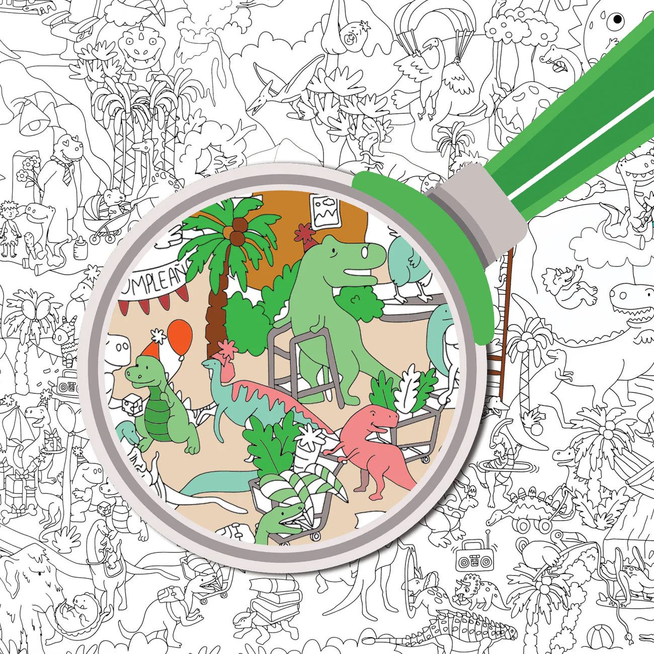 Póster gigante Jurassic para colorear con stickers