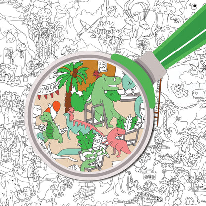 Póster gigante Jurassic para colorear con stickers