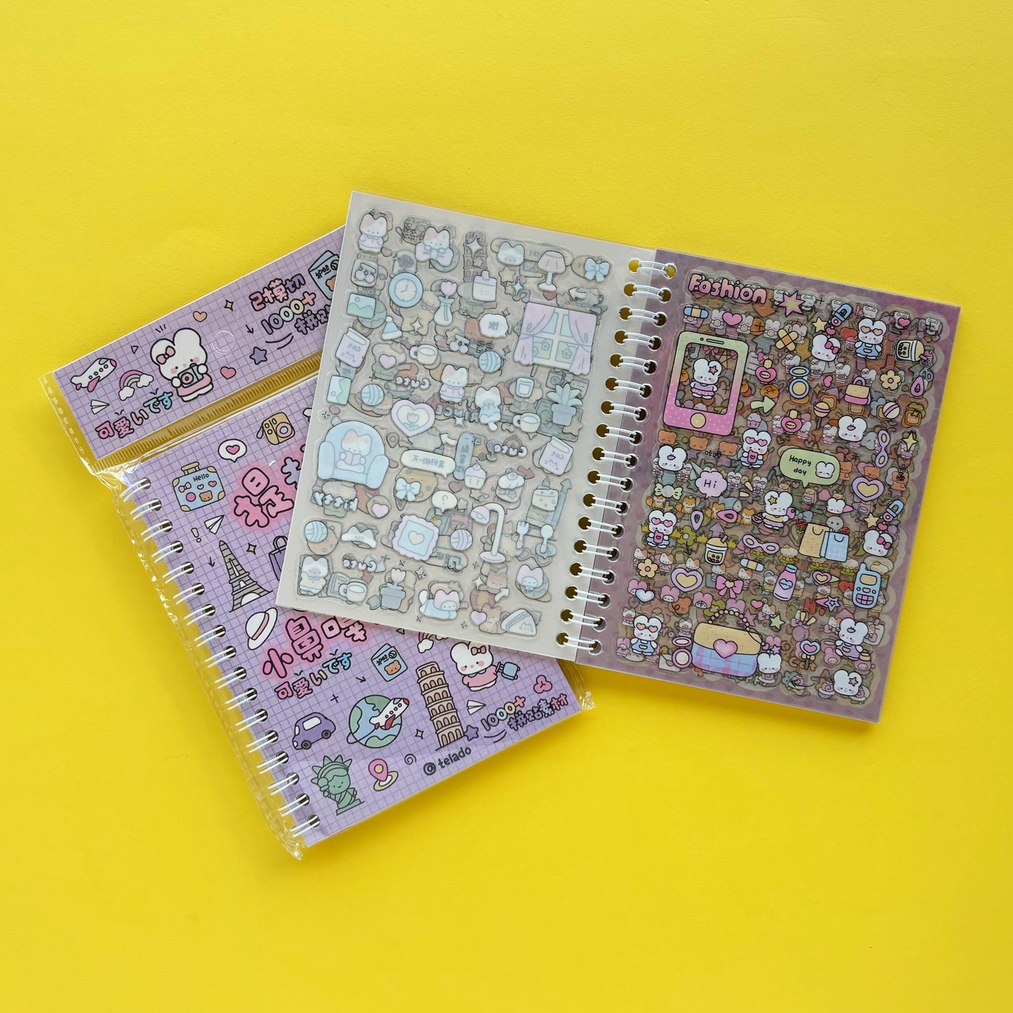 Kawaii Pop – Cuaderno de Bolsillo Argollado de Stickers