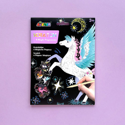 Set de arte para raspar - Pegasos · Scratch (4 hojas + palillo)