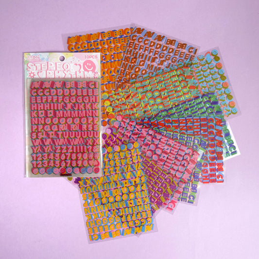 Set Stickers Letras Dúo Pop - 10 hojas