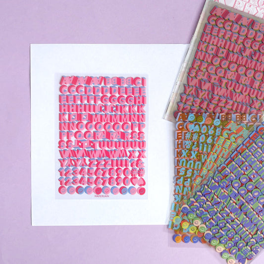 Set Stickers Letras Dúo Pop - 10 hojas