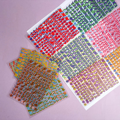 Set Stickers Letras Dúo Pop - 10 hojas